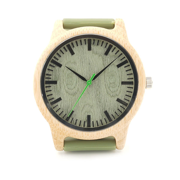 Chlorophyll Bamboo Watch with Silicone Band