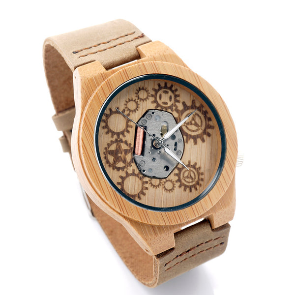 Silicon Valley Gear Wood Watch with Leather Strap
