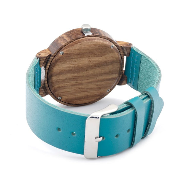 St. Thomas Bay Natural Wood, Leather and Brass Watch